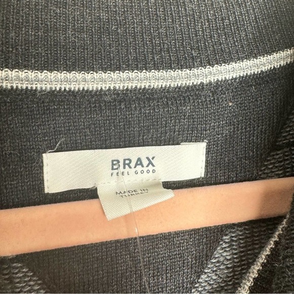 NWT Brax Men's Steffen Quarter Zip Blue Plaid Pullover Sweater Anthracite - Picture 7 of 9